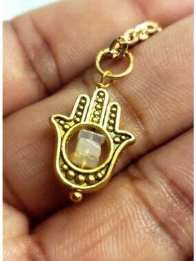 Hasma hand opal crystal necklace